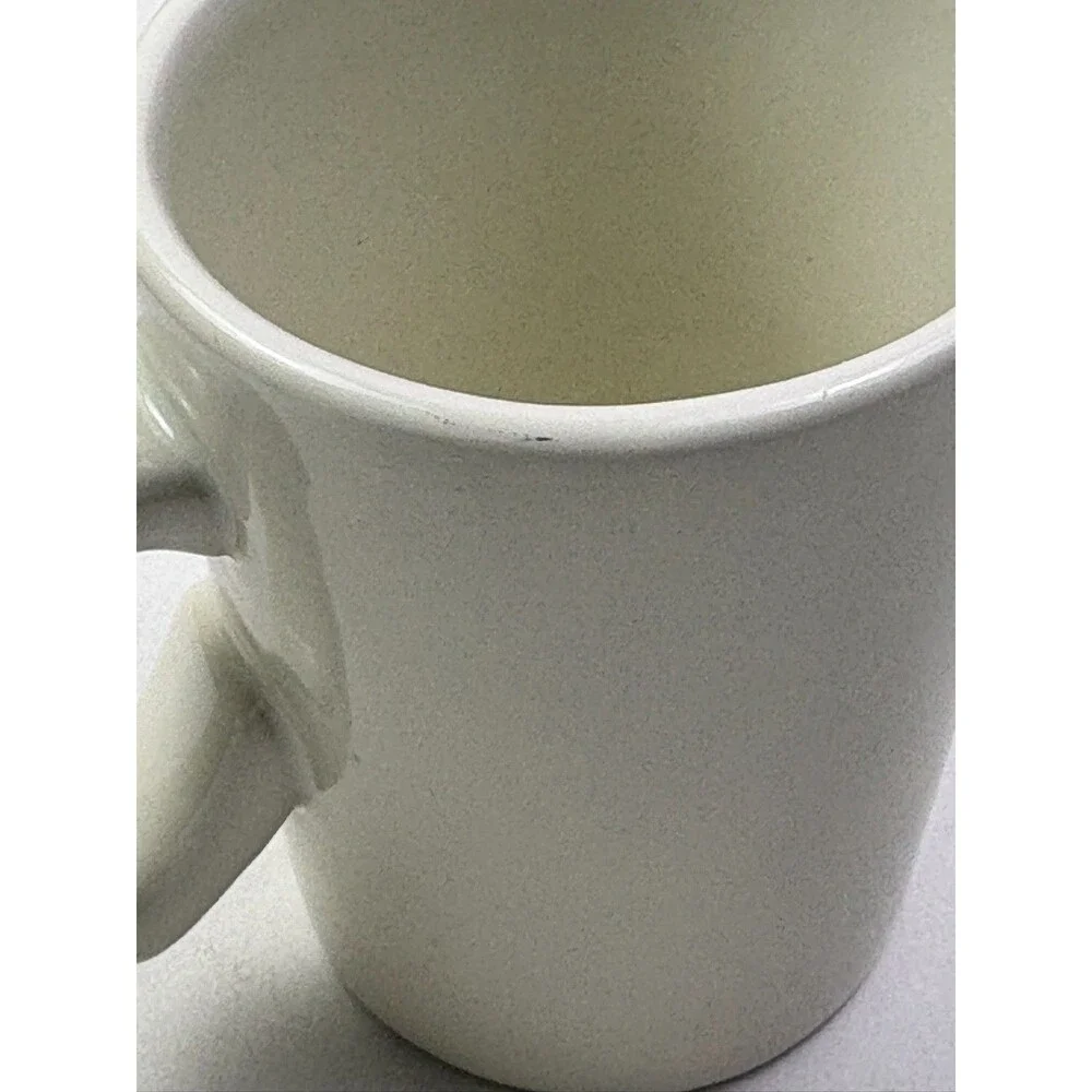 Williams Sonoma White Heart Handle Mug Minimalist Coffee Cup